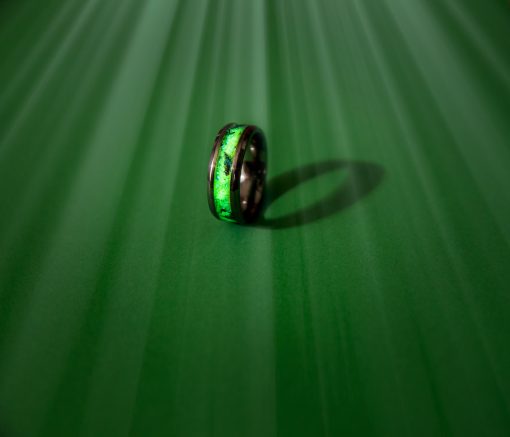 The Green Inferno Ring: Meteorite Shards and Green Glow Powder
