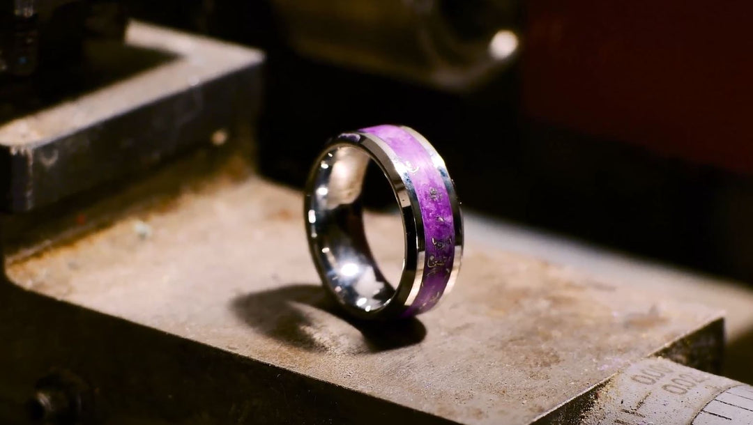The Twilight Ring: Obsidian Shards and Violet Purple Glow Powder